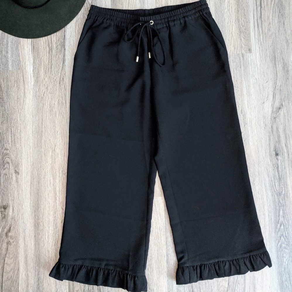 Michael Michael Kors Black Ruffle Hem Culotte Sm